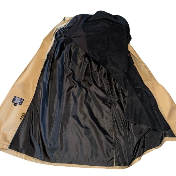 STAFFORD Men's All Weather Trench Coat REGULAR 46 Taupe Zip Out Liner Button Up - Picture 13 of 14